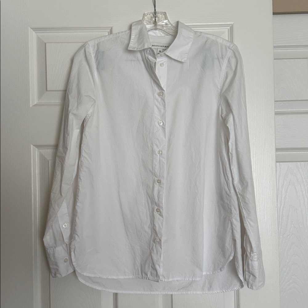 Banana Republic White Cotton Everyday Shirt XS